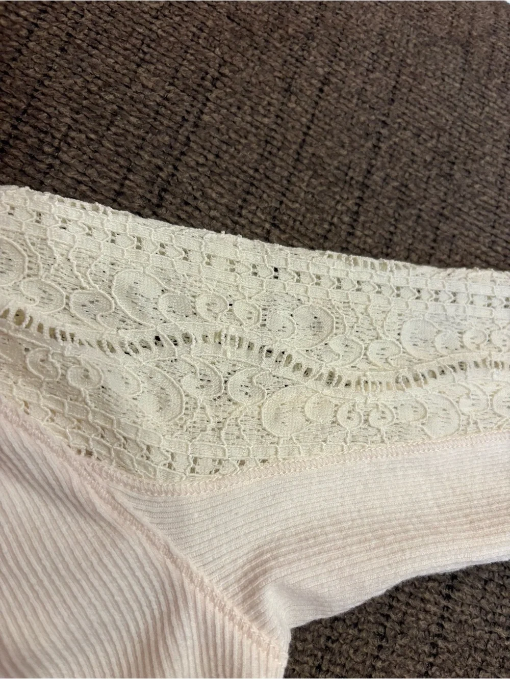Free People Freddie Top NWT White Lace Turtleneck Ribbed Long Sleeve Women's XS